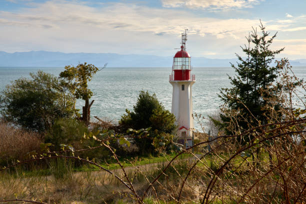 Sheringham Point lighthouse on Vancouver Island overlooking the Strait of Juan de Fuca.