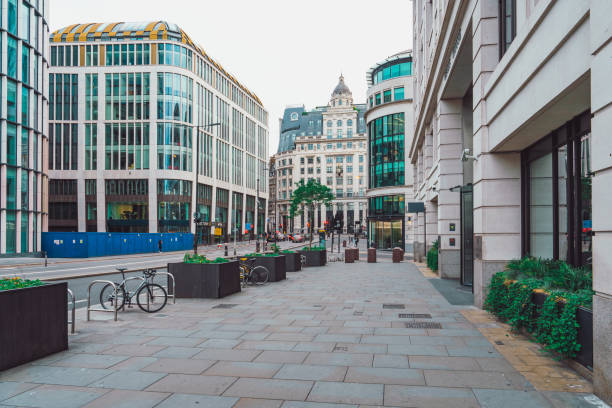 istock Main street at financial district in London 2166512574