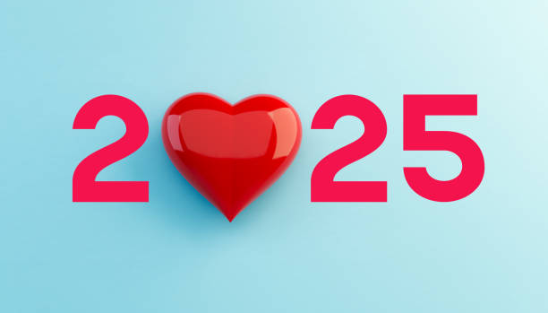 istock New year 2025 background. 3d heaart shape concept. 2166513982