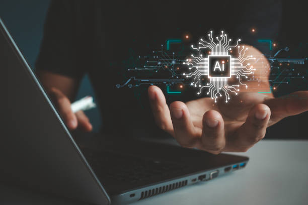 istock Business people are showing technology smart robot AI technology. AI tech, Artificial Intelligence. artificial intelligence by entering command prompt to generate, Futuristic technology transformation 2166518560