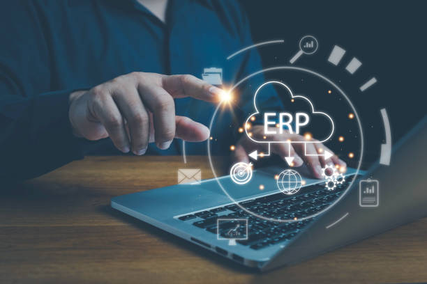 istock ERP, Enterprise resource planning concept. Businessman use smartphone to analyzing ERP system on virtual screen. Connections between business intelligence, HR and CRM modules. 2166522904