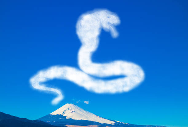 New Year's card material: Cobra-shaped cloud