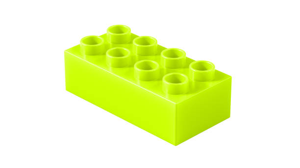 istock Lime Green Plastic Toy Block Isolated on a White Background. 2166524055