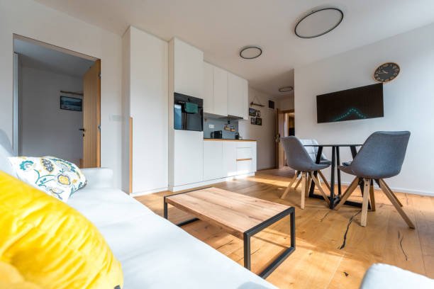 istock Sleek Modern Apartment Interior with Open Plan Living Space 2166525030