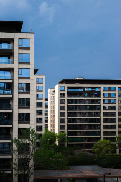 Modern residential building under the sun