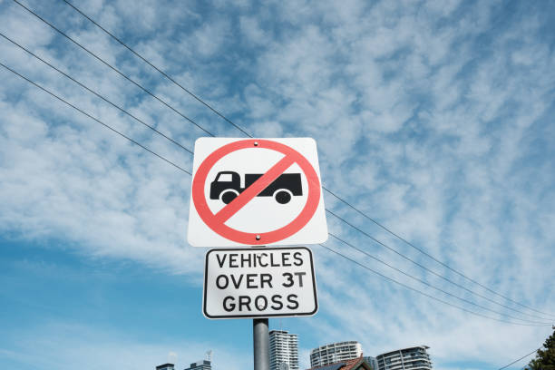 Road sign showing the weight limit for trucks.