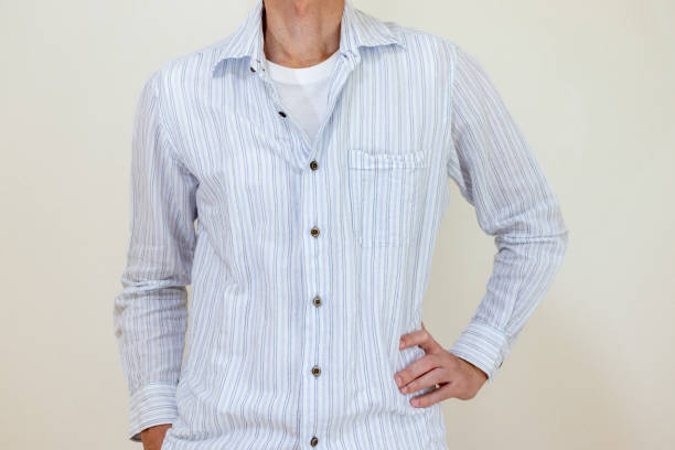 Close up of Men's checkered shirt.