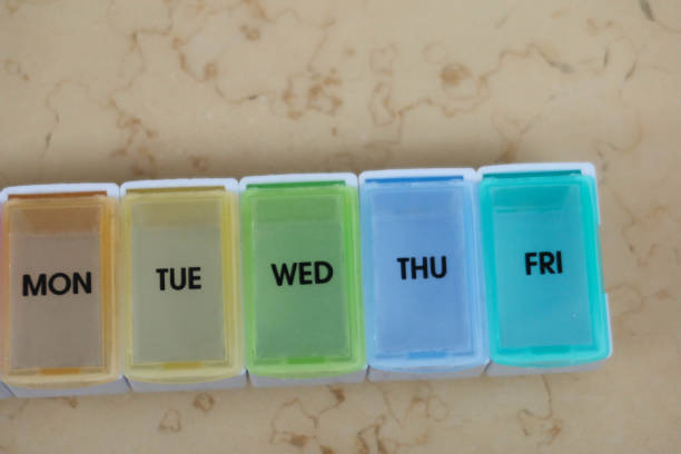 istock 5 days weekday pill plastic organiser box 2166548053