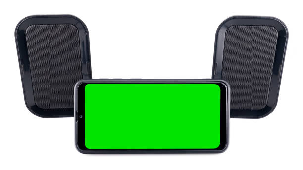 istock smartphone with green screen and stereo speakers 2166552740