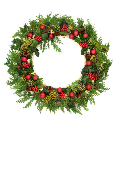 istock Decorative Christmas Wreath with Baubles and Flora 2166555814