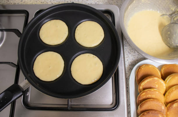 istock Cooking homemade fluffy pancakes. 2166556164