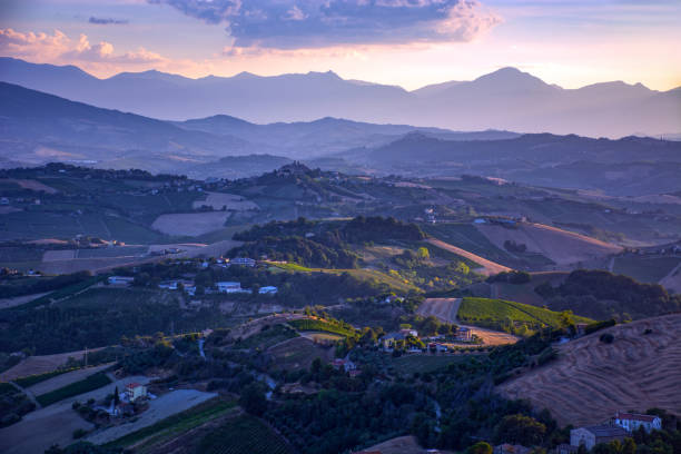 istock Lanscape in Italy at sunset, Marche 2166559905