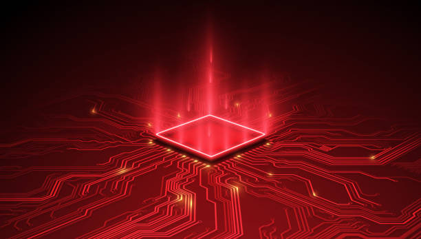 illustrations, cliparts, dessins animés et icônes de circuit board. technology background. central computer processors cpu concept. motherboard digital chip. - carte mère