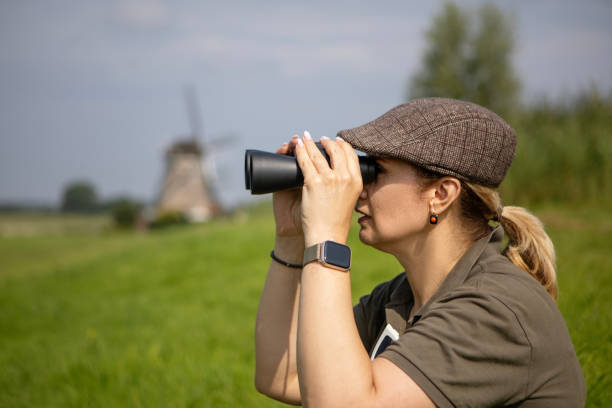 istock Senior Birdwatching woman in the Netherlands 2166568959