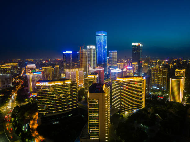 istock Xi'an city modern skyline at night,China 2166570388