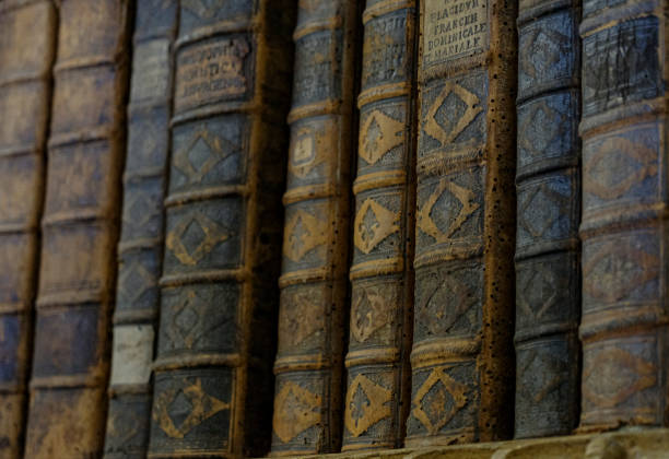 istock Close-up in the old library. Centuries-old antiquarian books. 2166577023