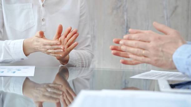 istock Unrecognizable business people clapping over glass table after c 2166581308