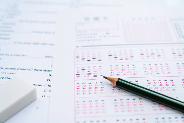 istock Exam answer sheet and a pencil in China 2166582292