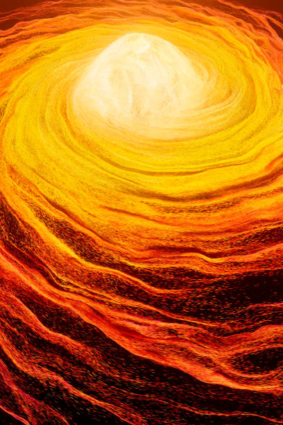 Lots of bright shining dots and particles are forming spiral pattern from a lines, a strokes. Abstract multi color image, three dimensional digitally generated graphic