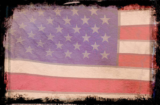 istock Grunge style American flag background 2166587464