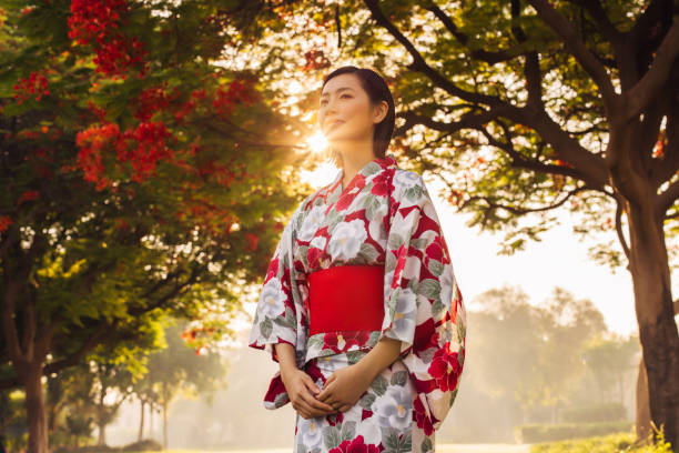 istock Serenity in Bloom: A Tranquil Morning in Traditional Attire 2166600534