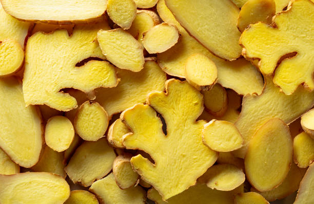 istock Close-up of fresh ginger slices. 2166602087