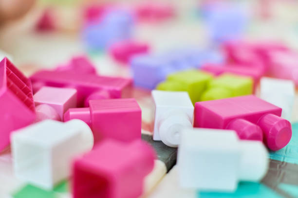 colorful plastic building toy blocks on the floor