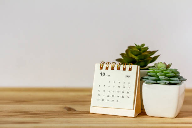 istock The desktop calendar for October 2024 is on the table. 2166603577