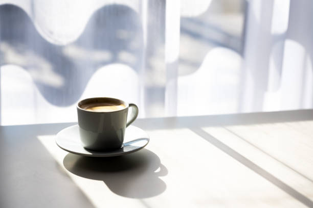 istock Espresso coffee cup on table near window 2166612250