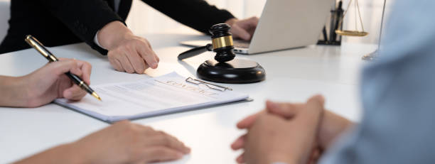 istock Couples file for divorcing and seek assistance from law firm. Rigid 2166618267