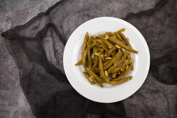 istock Boiled green beans on white plate 2166630702