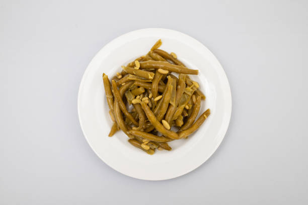 istock Boiled green beans on white plate 2166630715