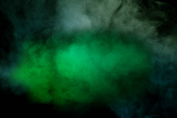 istock Blue and yellow steam on a black background. 2166632267