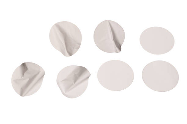 istock Round white stickers, blank tags labels isolated on a white background. 2166632287
