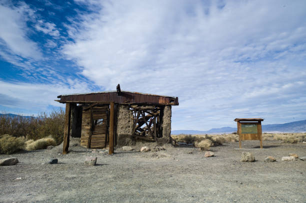 istock Abandoned mining hut under blue sky in Death Valley, California 2166634224