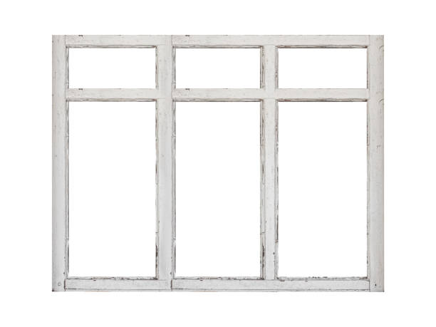 istock White wooden window with three sashes is isolated. 2166645564