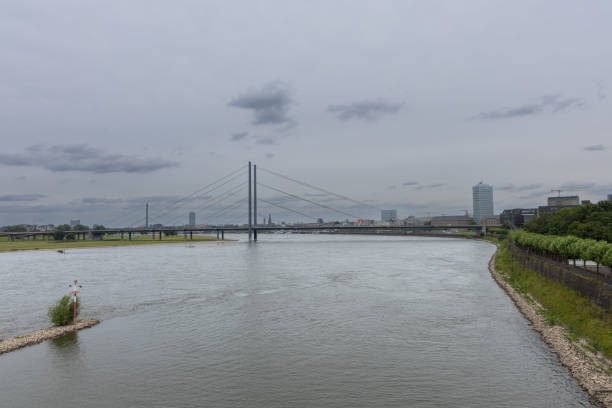 Germany Dusseldorf Bridge Rhine