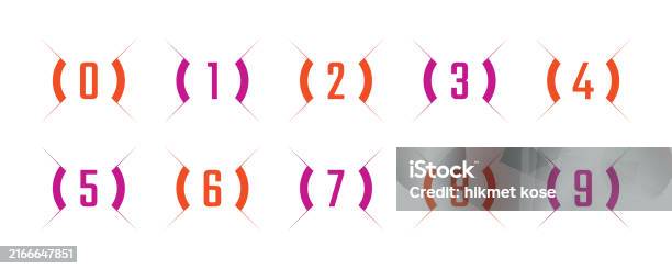 Geometric Interface And Sequential Numbers Vector Numbers Stock ...