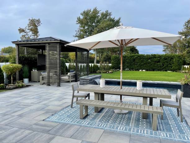 istock Gorgeous modern backyard, perfect design and aesthetics 2166652692