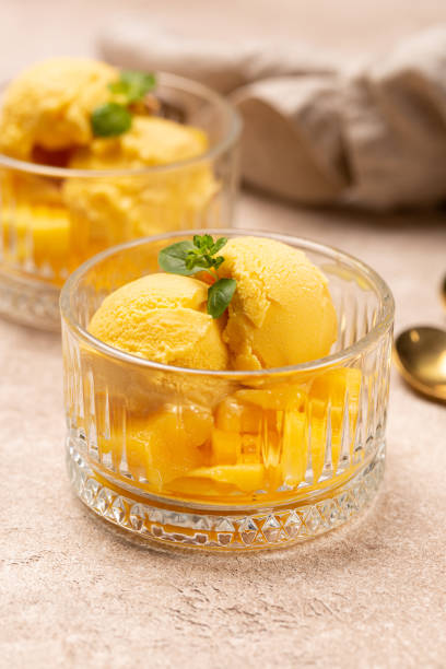 istock Natural mango ice cream in glass cremans 2166653355