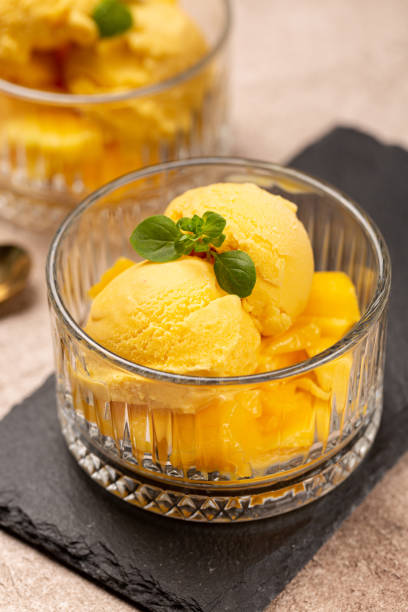 istock Natural mango ice cream in glass cremans 2166653359