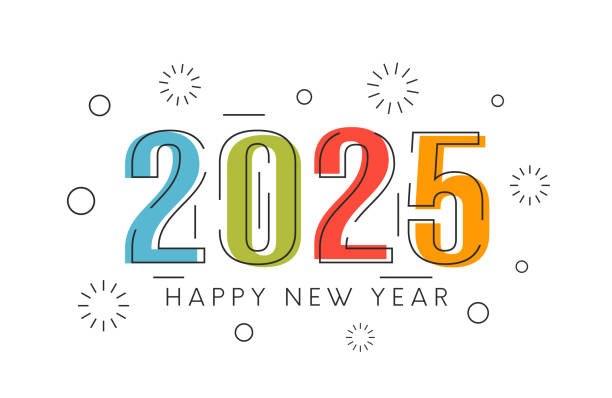 illustrations, cliparts, dessins animés et icônes de 2025 affiche abstraite de bonne année, arrière-plan. vecteur - réveillon du nouvel an