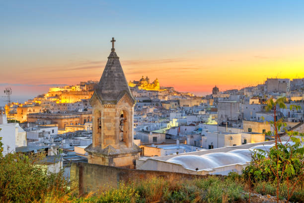 istock Ostuni, Italy Historic Town Skyline at Dawn 2166659589