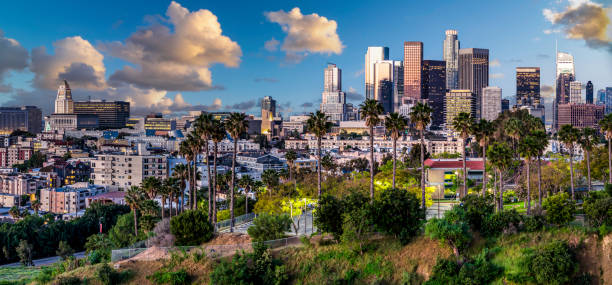 istock Los Angeles California Skyline sunset panorama 2166666903