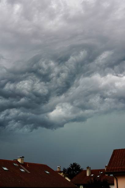 istock Bad weather in Germany. Storm clouds before the rain. Black clouds before the storm. Dramatic sky before the rain. 2166668361