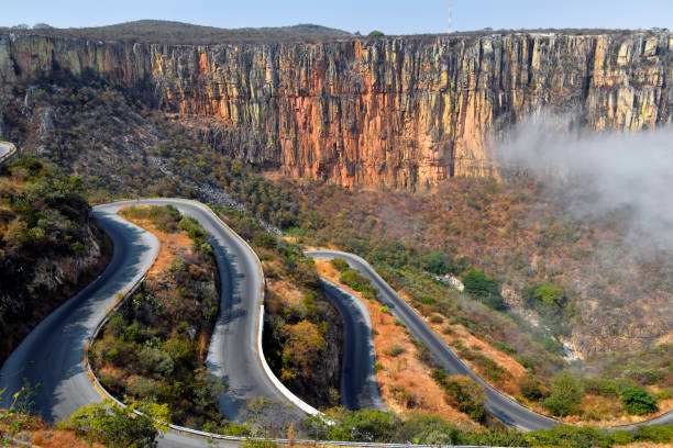 Switchbacks on the EN-280 road as it reaches 'Serra da Leba' mountain range, Angola