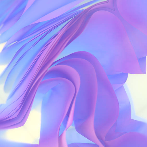 istock Abstract pattern of flying fabric stripes. 3d rendering digital illustration 2166672698