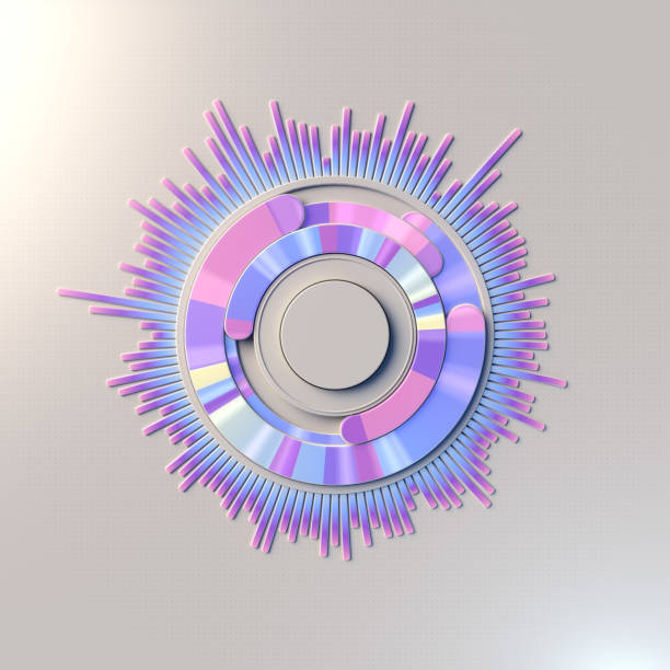 Circle Neon Colorful Motion Pattern Navy Blue Futuristic 5G WEB3 NFT Background LED Fluorescent Fiber Optic Light Glitter Spectrum Striped Mosaic Textured Effect Abstract Pixel Dot Connection Communication Tunnel Vitality Reflection Variation Copy Space Modern Backdrop Digitally Generated Image for presentation, flyer, greeting card, poster, brochure, banner