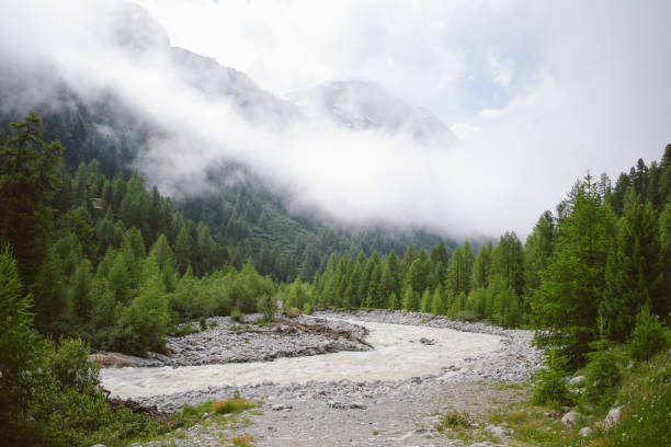 Scenic views from Morteratsch glacier hike in Potresina, St Moritz