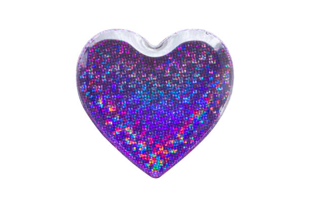 istock Heart shape hologram sticker isolated on white background 2166676076